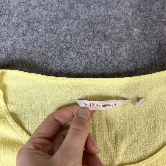 Soft Surroundings Siesta Key Tunic Top Medium Yellow Cotton Gauze Lightweight - Picture 6 of 9